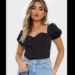 Pretty little thing Satin button down corset top